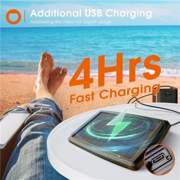 54FT(48+6) Solar String Lights Outdoor Waterproof with USB Charging & Remote - Picture 6 of 7